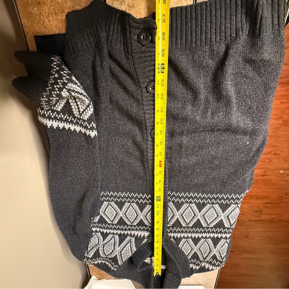 Urban Pipeline Cardigan Men Large Gray Grey Fairisle Nordic Sweater Button Up - Picture 11 of 11
